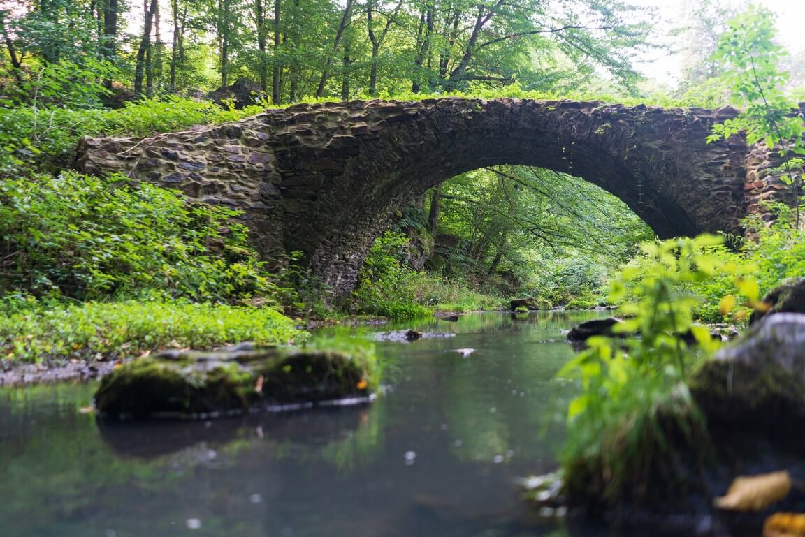 Arched stone bridge